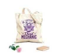 AILOONG Digitally printed canvas bags diesel mechanic funny gift diesel mechanic 340g/m² thick fabric Uses as a makeup bag