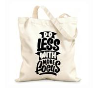 AILOONG Digitally printed canvas bags do less with more focus motivation typography quote design 12 oz thick fabric Uses as a makeup bag 31x36cm Medium