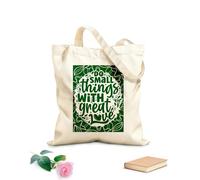AILOONG Digitally printed canvas bags do small things with great love quote 340g/m² thick fabric Uses as a makeup bag