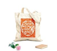 AILOONG Digitally printed canvas bags do small things with great love quote 340g/m² thick fabric Uses as a makeup bag