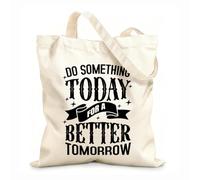 AILOONG Digitally printed canvas bags do something today 12 oz thick fabric Uses as a makeup bag 31x36cm Medium