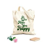 AILOONG Digitally printed canvas bags do what makes you happy 340g/m² thick fabric Uses as a makeup bag