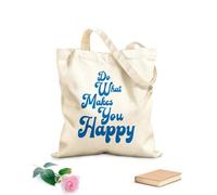 AILOONG Digitally printed canvas bags do what makes you happy 340g/m² thick fabric Uses as a makeup bag