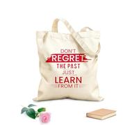 AILOONG Digitally printed canvas bags don't regret the past just learn from it 340g/m² thick fabric Uses as a makeup bag