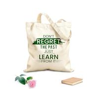 AILOONG Digitally printed canvas bags don't regret the past just learn from it 340g/m² thick fabric Uses as a makeup bag