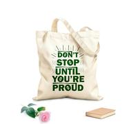 AILOONG Digitally printed canvas bags dont stop when youre ti motivational design hand drawn lettering phrase calligraphy 340g/m² thick fabric Uses as a makeup bag