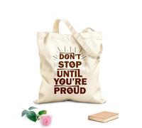 AILOONG Digitally printed canvas bags dont stop when youre ti motivational design hand drawn lettering phrase calligraphy 340g/m² thick fabric Uses as a makeup bag