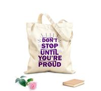 AILOONG Digitally printed canvas bags dont stop when youre ti motivational design hand drawn lettering phrase calligraphy 340g/m² thick fabric Uses as a makeup bag