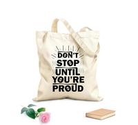 AILOONG Digitally printed canvas bags dont stop when youre ti motivational design hand drawn lettering phrase calligraphy 12 oz thick fabric Uses as a makeup bag 31x36cm Medium