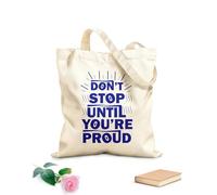 AILOONG Digitally printed canvas bags dont stop when youre ti motivational design hand drawn lettering phrase calligraphy 340g/m² thick fabric Uses as a makeup bag