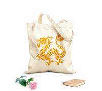 AILOONG Digitally printed canvas bags dragon icon art sihouette design image 340g/m² thick fabric Uses as a makeup bag