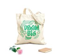 AILOONG Digitally printed canvas bags dream big hand lettering 340g/m² thick fabric Uses as a makeup bag