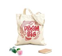 AILOONG Digitally printed canvas bags dream big hand lettering 340g/m² thick fabric Uses as a makeup bag