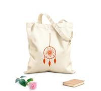 AILOONG Digitally printed canvas bags Dream catcher icon Dream catcher decorated with feathers and beads 340g/m² thick fabric Uses as a makeup bag