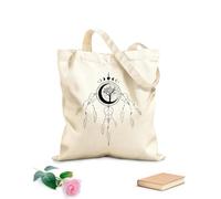 AILOONG Digitally printed canvas bags Dream catcher with mandala tree of life and moon phases crescent mystic symbol 12 oz thick fabric Uses as a makeup bag 25x30cm Small