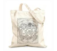 AILOONG Digitally printed canvas bags dream it wish it do it motivational quote 12 oz thick fabric Uses as a makeup bag 25x30cm Small