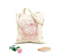 AILOONG Digitally printed canvas bags dream it wish it do it motivational quote 340g/m² thick fabric Uses as a makeup bag