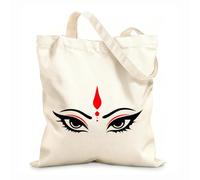 AILOONG Digitally printed canvas bags durga maa eyes icon design 12 oz thick fabric Uses as a makeup bag 35x40cm Large