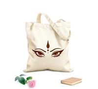 AILOONG Digitally printed canvas bags durga maa eyes icon design 340g/m² thick fabric Uses as a makeup bag