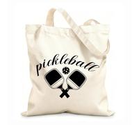 AILOONG Digitally printed canvas bags dynamic pickleball with bold typography and action packed paddle 12 oz thick fabric Uses as a makeup bag 25x30cm Small