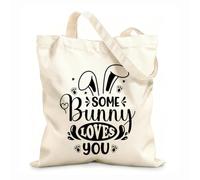 AILOONG Digitally printed canvas bags easter day typography and quotess 12 oz thick fabric Uses as a makeup bag 25x30cm Small
