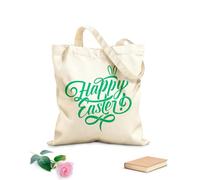AILOONG Digitally printed canvas bags easter holiday badge of egg rabbit ear and cross 340g/m² thick fabric Uses as a makeup bag