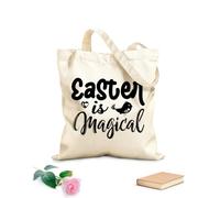 AILOONG Digitally printed canvas bags easter quote and 12 oz thick fabric Uses as a makeup bag 25x30cm Small