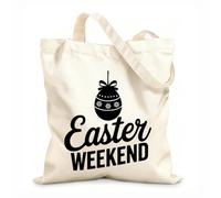 AILOONG Digitally printed canvas bags easter weekend logo with a and ornament 12 oz thick fabric Uses as a makeup bag 25x30cm Small