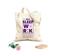 AILOONG Digitally printed canvas bags eat sleep work hard typography lettering quotes pro 340g/m² thick fabric Uses as a makeup bag