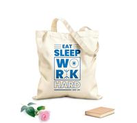 AILOONG Digitally printed canvas bags eat sleep work hard typography lettering quotes pro 340g/m² thick fabric Uses as a makeup bag