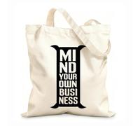 AILOONG Digitally printed canvas bags editable mind your own business modern quotes print template motivational quotes template 12 oz thick fabric Uses as a makeup bag 31x36cm Medium