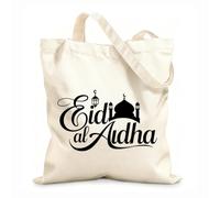 AILOONG Digitally printed canvas bags eid al adha islamic festival 12 oz thick fabric Uses as a makeup bag 35x40cm Large
