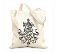 AILOONG Digitally printed canvas bags Eight auspicious symbols of Buddhism 12 oz thick fabric Uses as a makeup bag 35x40cm Large