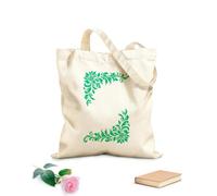 AILOONG Digitally printed canvas bags elegant floral corner designs with leaves and swirls on creating symmetry and framing space 340g/m² thick fabric Uses as a makeup bag