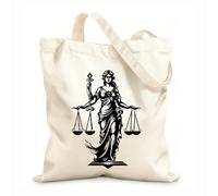 AILOONG Digitally printed canvas bags equality essence lady of justice icon righteous ruler justice lady logo 12 oz thick fabric Uses as a makeup bag 35x40cm Large
