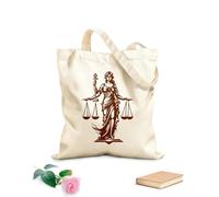 AILOONG Digitally printed canvas bags equality essence lady of justice icon righteous ruler justice lady logo 340g/m² thick fabric Uses as a makeup bag