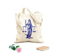 AILOONG Digitally printed canvas bags equality essence lady of justice icon righteous ruler justice lady logo 340g/m² thick fabric Uses as a makeup bag