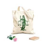 AILOONG Digitally printed canvas bags equality essence lady of justice icon righteous ruler justice lady logo 340g/m² thick fabric Uses as a makeup bag
