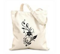 AILOONG Digitally printed canvas bags ethereal bouquet ink soaked petal magic 12 oz thick fabric Uses as a makeup bag 31x36cm Medium