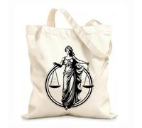 AILOONG Digitally printed canvas bags ethical equity lady of justice logo judicial grace justice lady 12 oz thick fabric Uses as a makeup bag 25x30cm Small