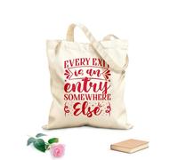 AILOONG Digitally printed canvas bags every exit is an entry somewhere else motivational typography inspirational quotes 340g/m² thick fabric Uses as a makeup bag