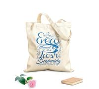 AILOONG Digitally printed canvas bags every moment is a fresh beginning 340g/m² thick fabric Uses as a makeup bag