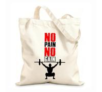 AILOONG Digitally printed canvas bags everyday no pain no gain workout poster set gym motivational template 12 oz thick fabric Uses as a makeup bag 25x30cm Small