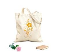 AILOONG Digitally printed canvas bags exquisite handcrafted blooms logo design flowing botanical silhouette logo icon 340g/m² thick fabric Uses as a makeup bag