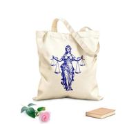 AILOONG Digitally printed canvas bags fairest facade emblematic justice lady symbolic serenity lady of justice icon 340g/m² thick fabric Uses as a makeup bag