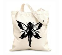 AILOONG Digitally printed canvas bags fairy logo icon design isolated 12 oz thick fabric Uses as a makeup bag 35x40cm Large