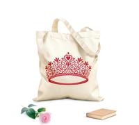 AILOONG Digitally printed canvas bags fairy tale princess crown silhouette artwork 340g/m² thick fabric Uses as a makeup bag