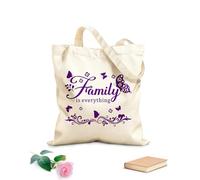 AILOONG Digitally printed canvas bags Inspirational Family is Everything 340g/m² thick fabric Uses as a makeup bag