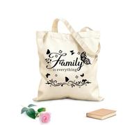 AILOONG Digitally printed canvas bags Inspirational Family is Everything 340g/m² thick fabric Uses as a makeup bag