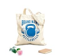 AILOONG Digitally printed canvas bags logo barbell kettlebell icon is perfect 340g/m² thick fabric Uses as a makeup bag